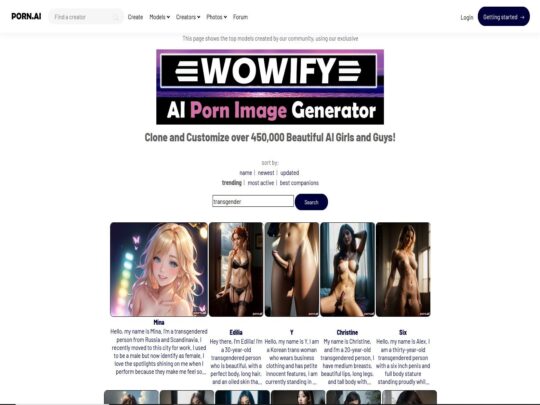 Porn.AI Trans review, a site that is one of many popular Shemale AI Porn Sites