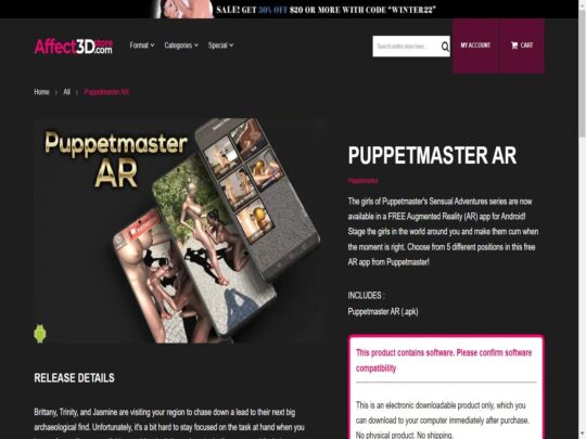 PuppetMaster AR a free futanari porn game you can download onto your phone. And watch tons of futa girls in different fucking positions.