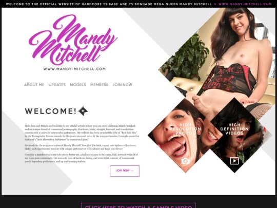 Mandy Mitchell review, a site that is one of many popular Trans Pornstar Sites