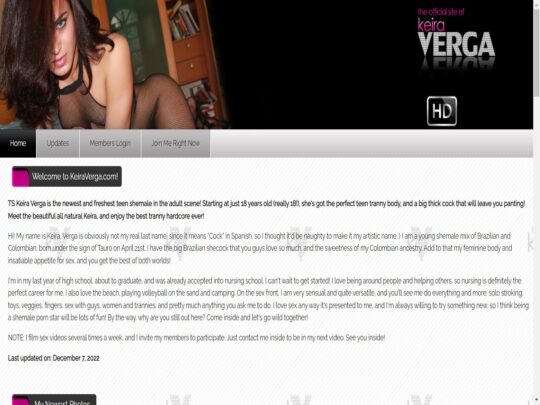 Experience the exclusive world of Keira Verga through her personal website with high-quality content, regular updates and more.